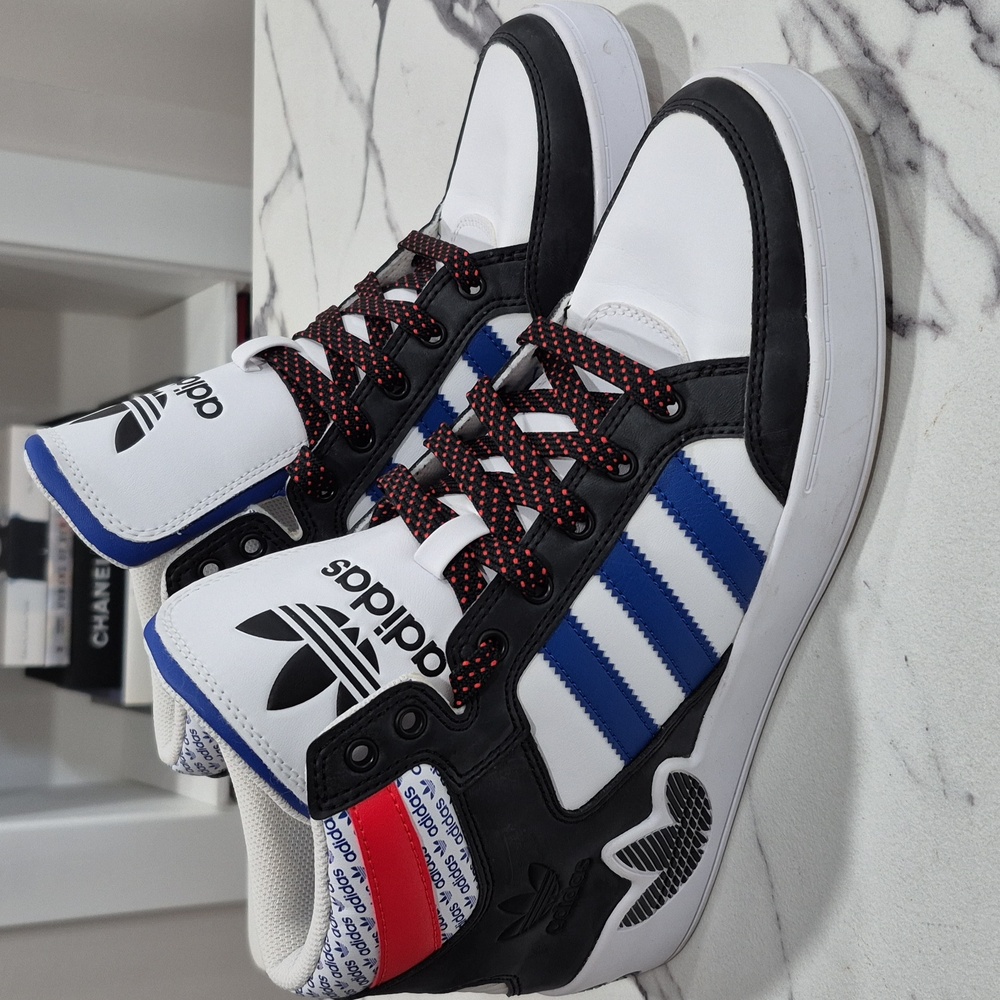 Adidas Transmission Pack Hi Top Hard Court Basketball Sneakers, Mens 9 White - Picture 2 of 15